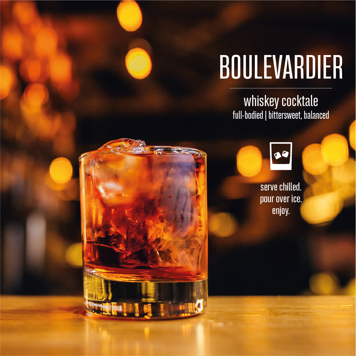 Boulevardier • Cocktale • premium bottled Whiskey Cocktail